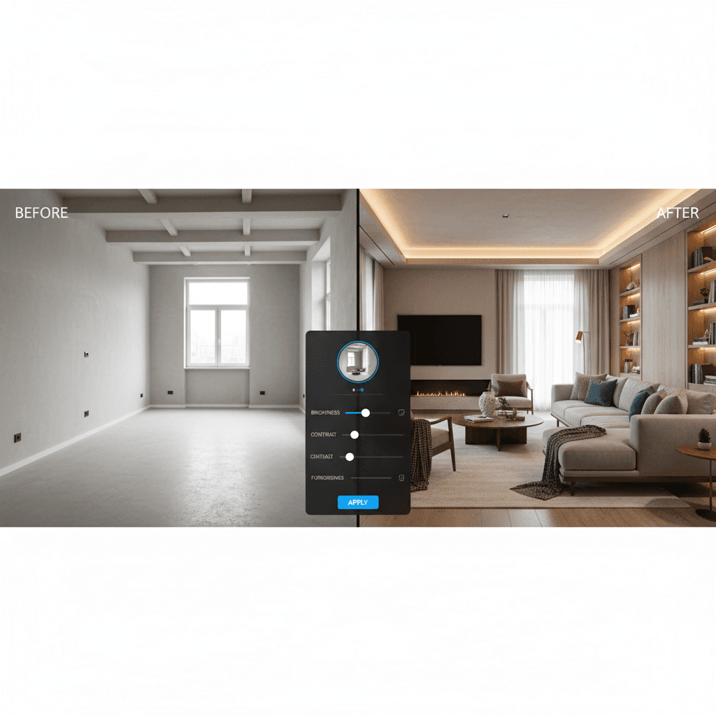 AI Virtual Staging before and after